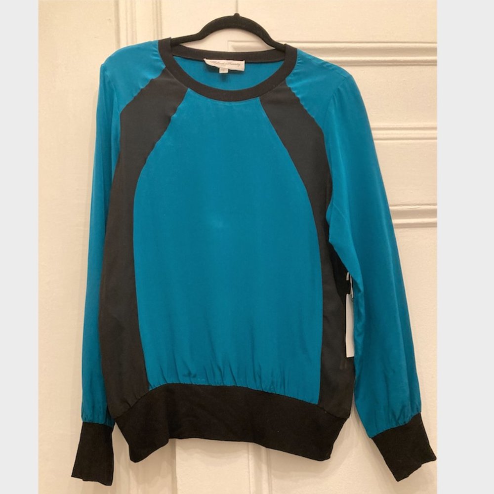 Fifteen Twenty Teal Side Sheer Top